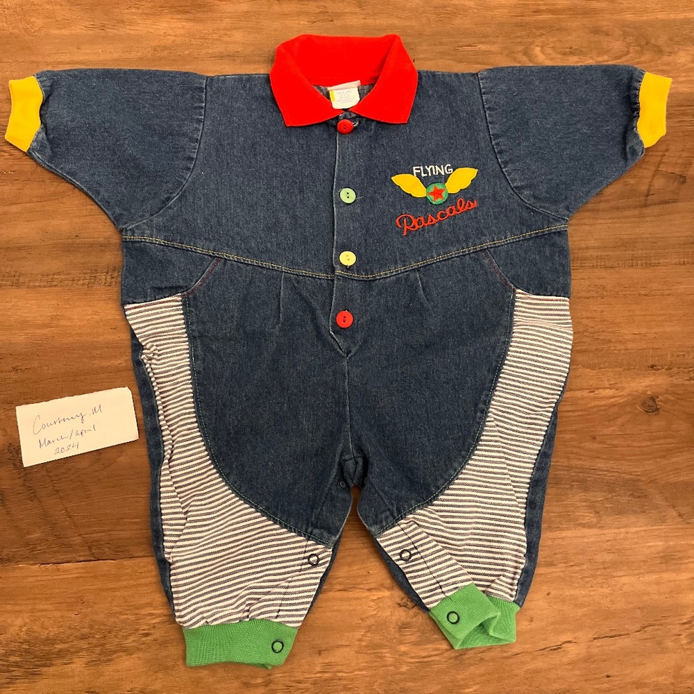 Vintage Denim Baby Romper